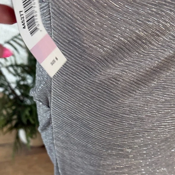 R&M Richards Shimmering Silver Maxi Dress - Picture 5 of 9